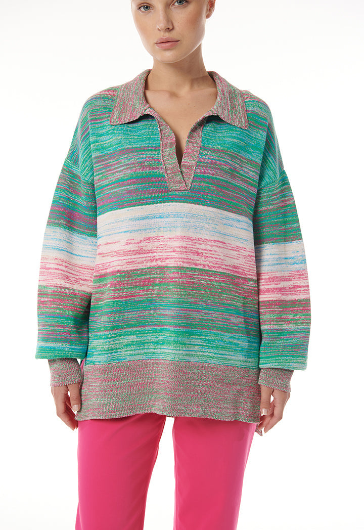 Choice Multicolored Knitted Sweatshirt Multicolor