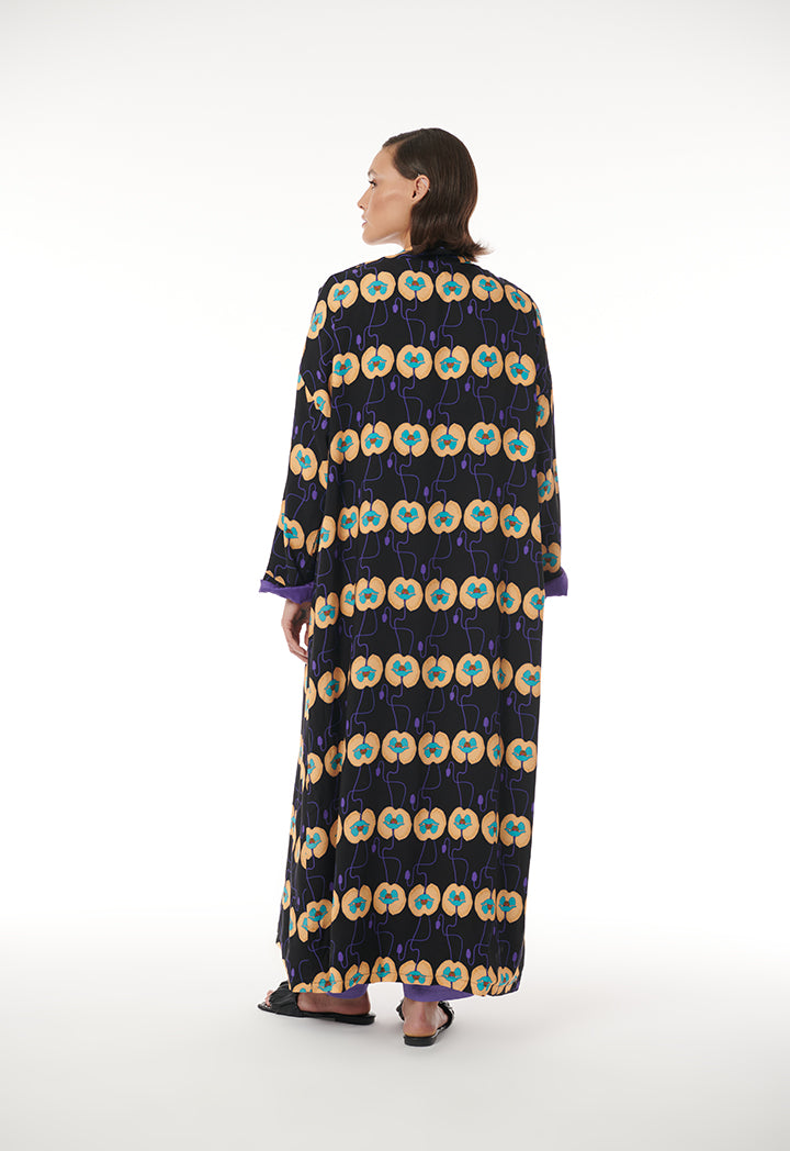 Choice All Over Printed Front Open Abaya Print