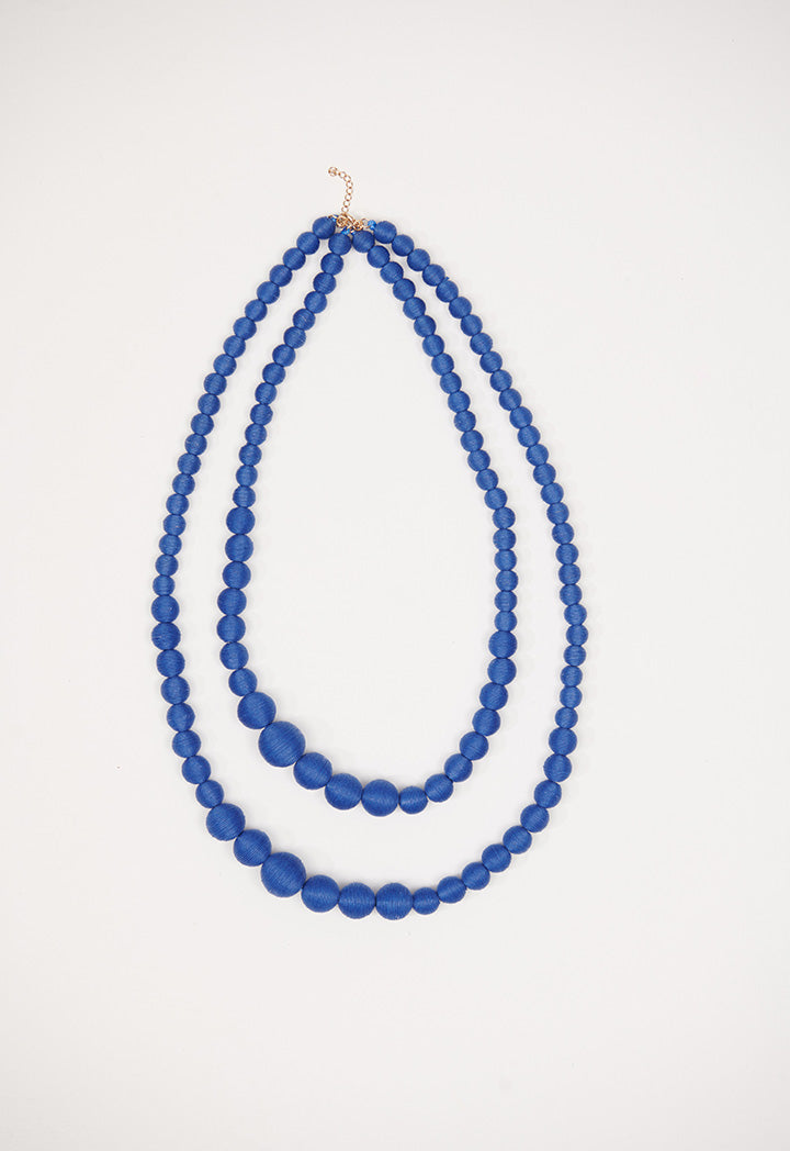 Choice Two Layer Round Pearl Necklace Blue