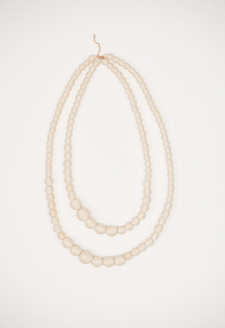 Choice Two Layer Round Pearl Necklace White