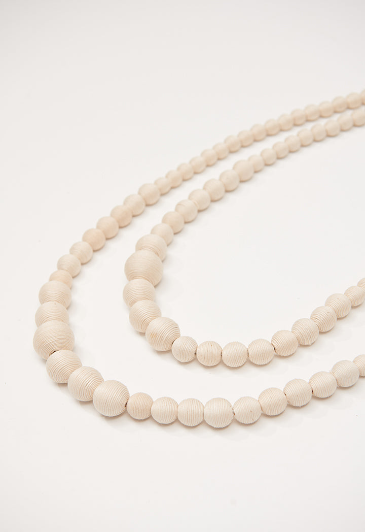 Choice Two Layer Round Pearl Necklace White