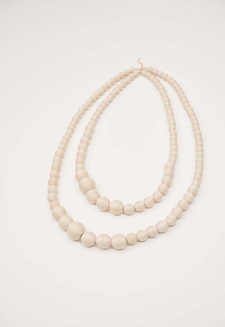 Choice Two Layer Round Pearl Necklace White