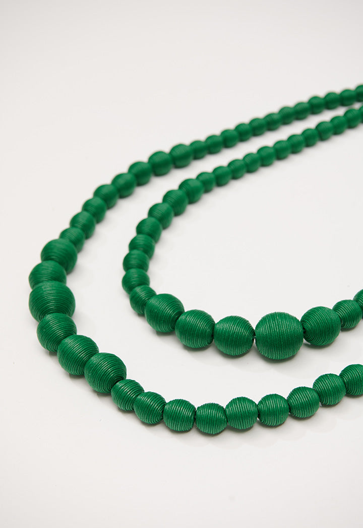 Choice Two Layer Round Pearl Necklace Green