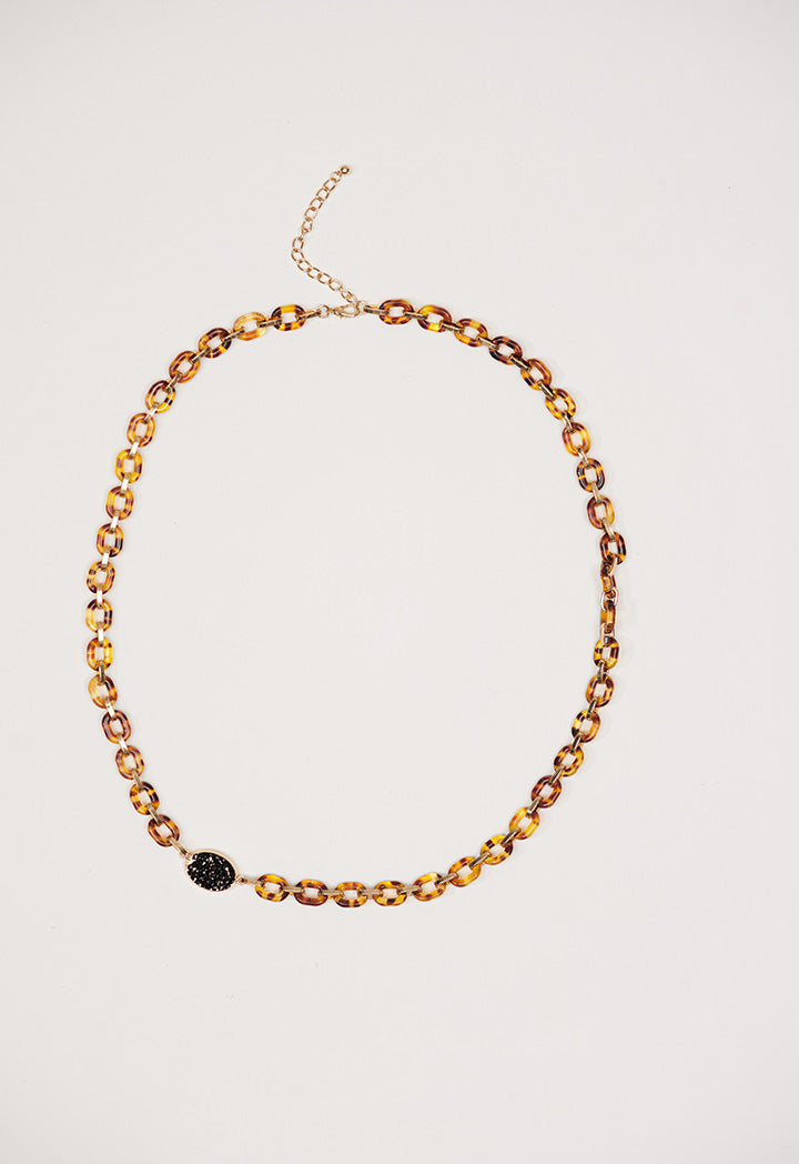 Choice Sleek Chain Necklace Brown