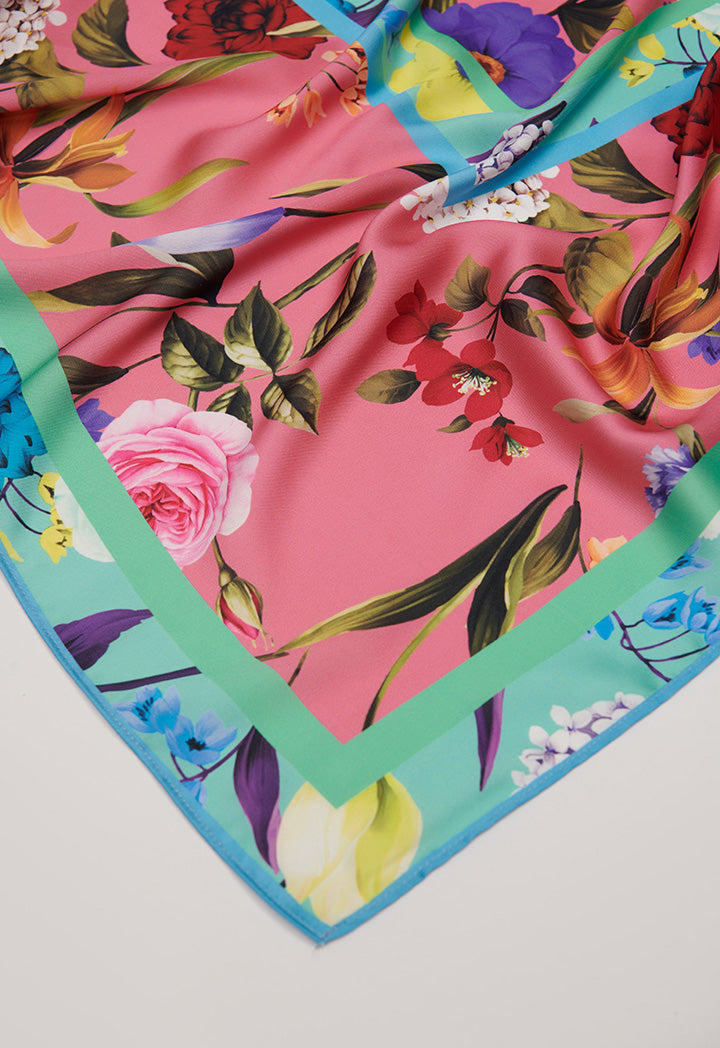 Choice Big Floral Printed Scarf Multicolor