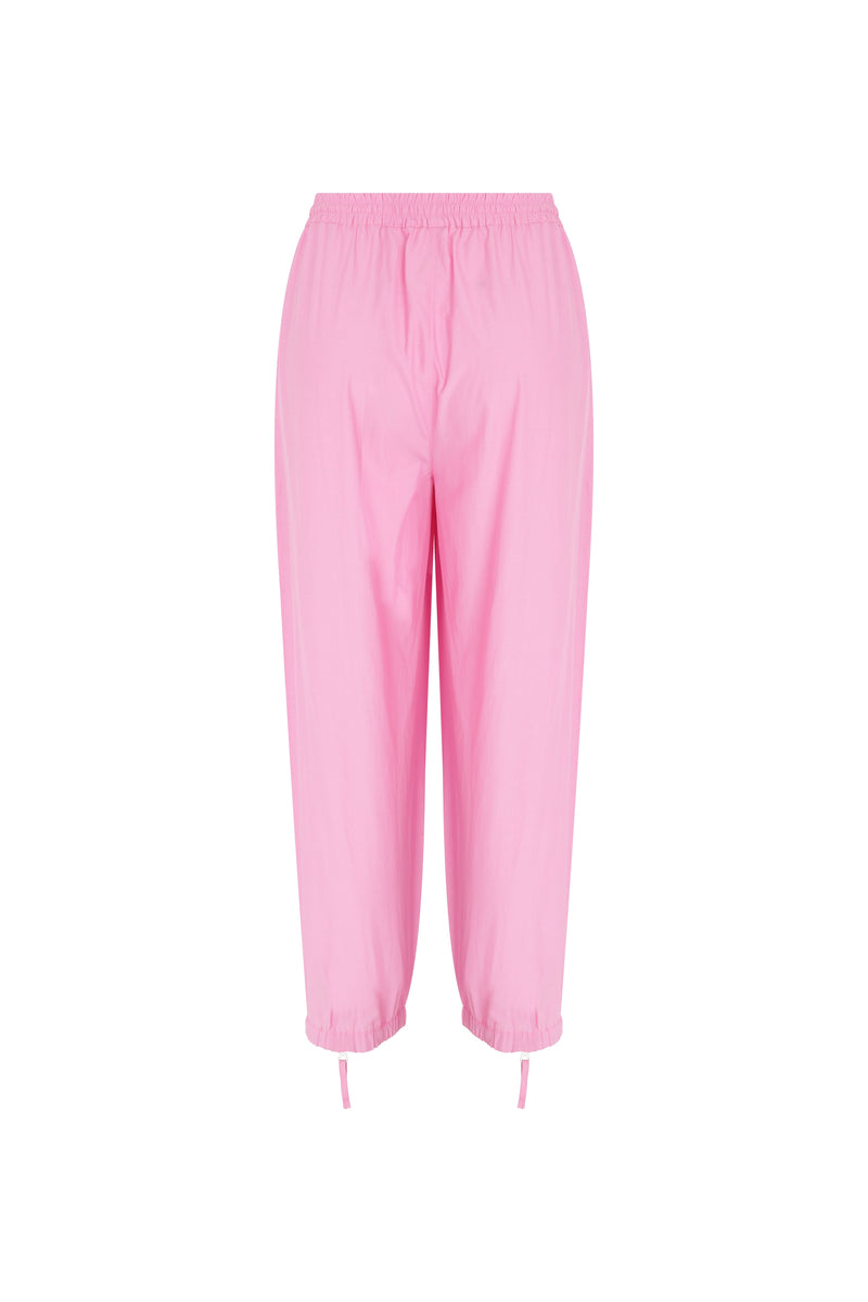 Roman Solid Zip Detail Hem Trousers Pink