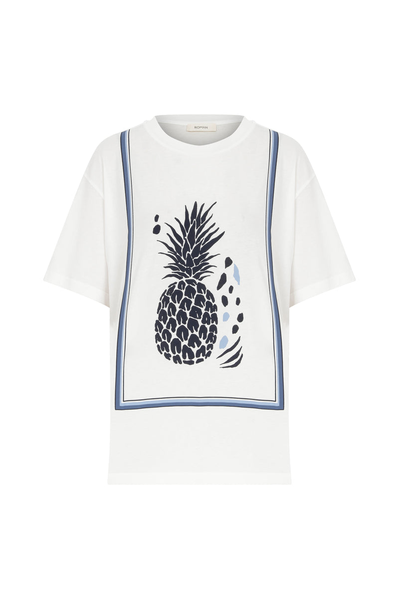 Roman Printed Pineapplet-Shirt White