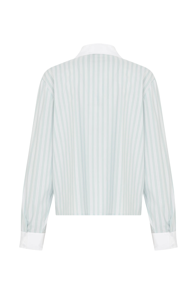 Roman Striped Long Sleeves Shirt Mint