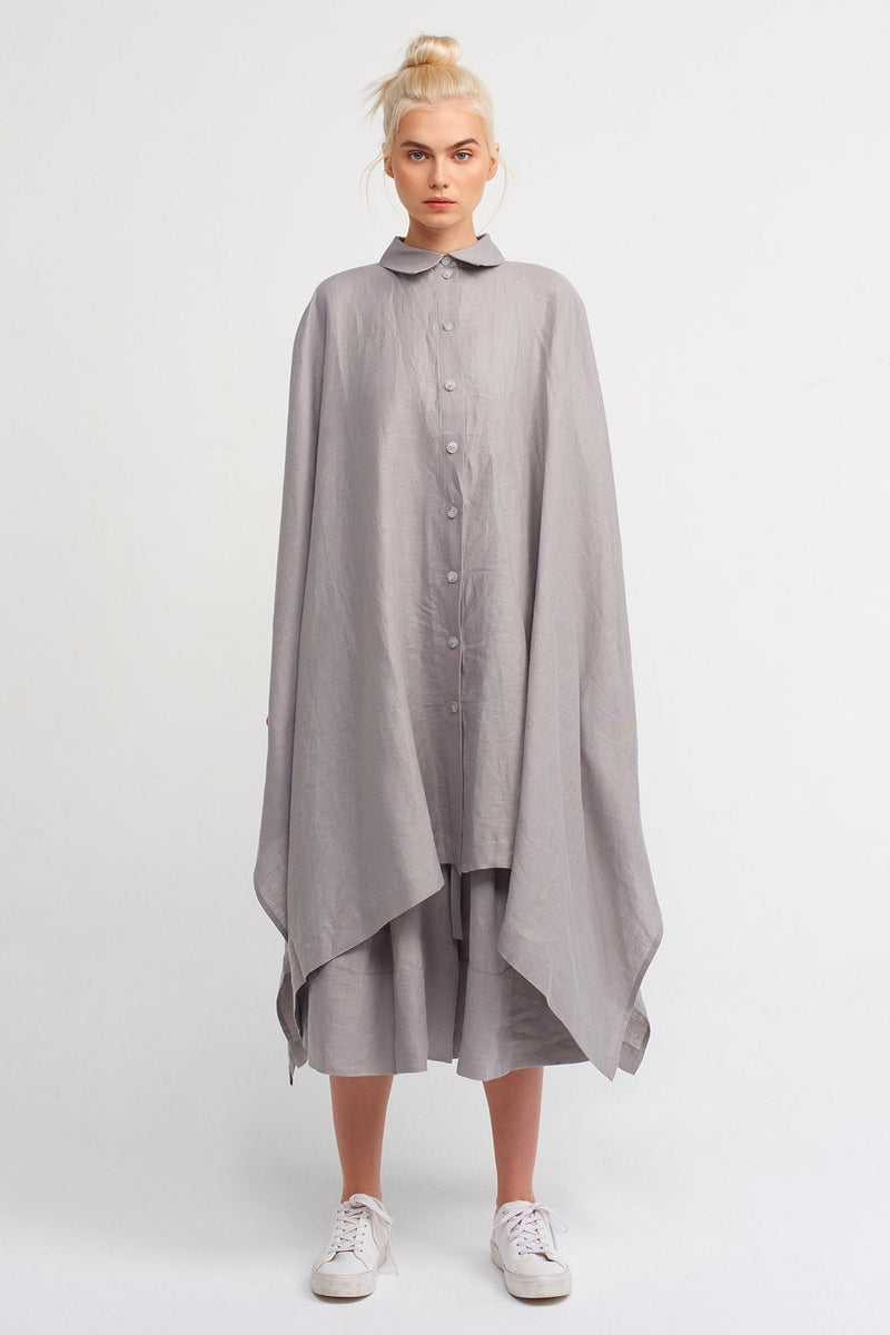 Nu Solid Ovesized Shirt Grey