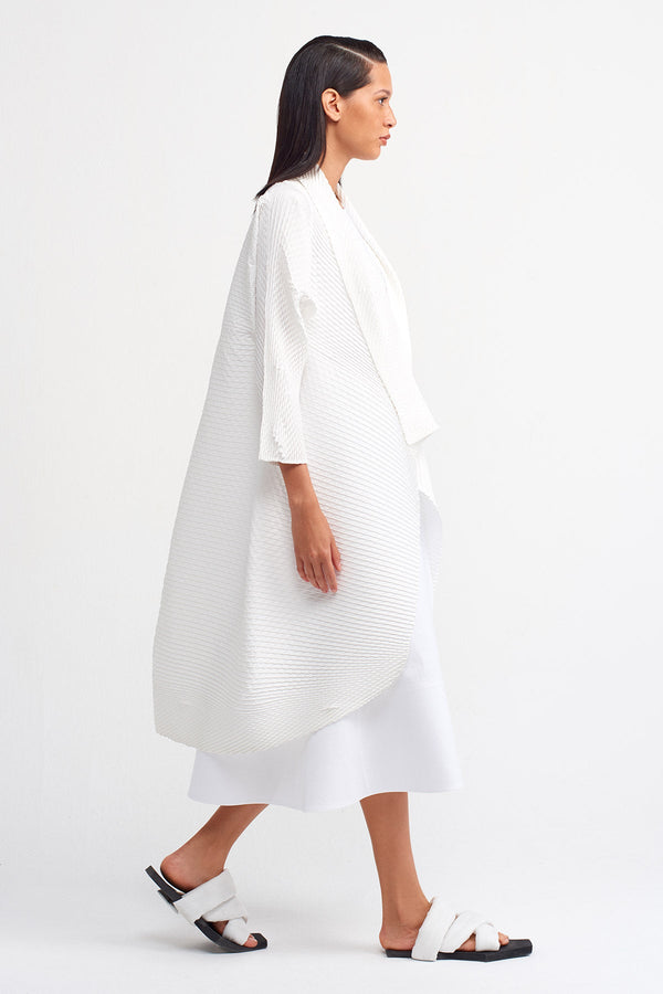 Nu Pleated Midi Outerwear Off White