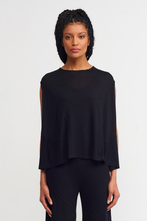 Nu Stitched Detail Solid Top Black