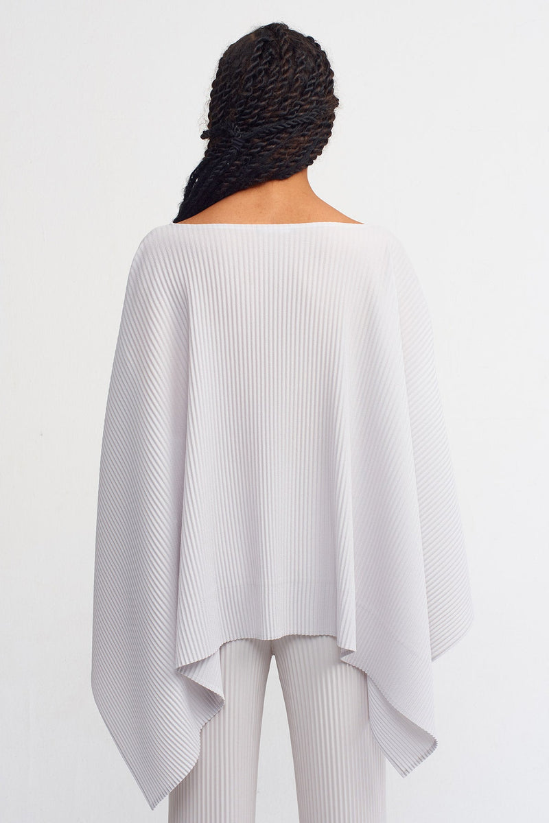 Nu Solid Asymmetrical Ribbed Blouse Ice