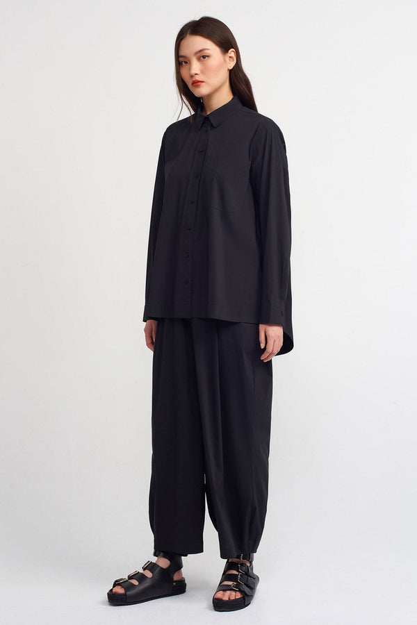 Nu Solid Long Sleeve Shirt Black