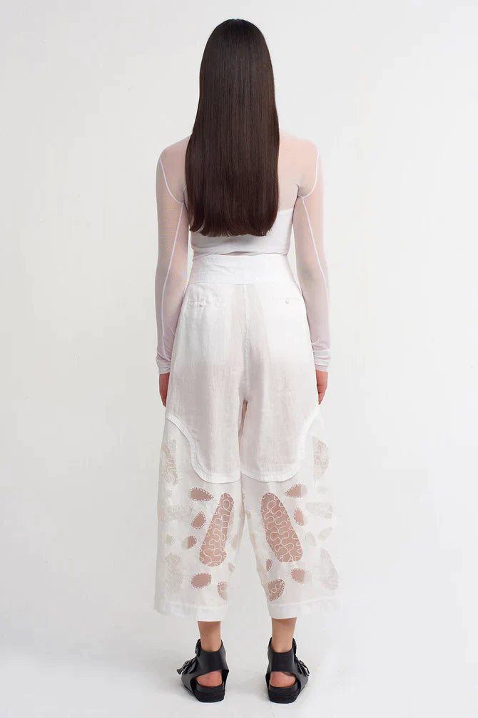 Nu Transparent Detail Trousers Off White