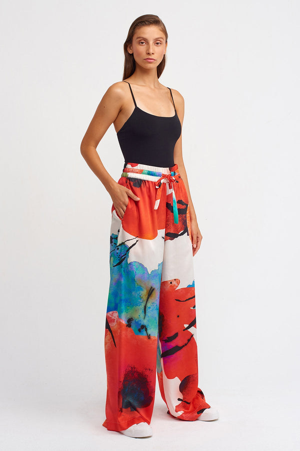 Nu Printed Wide Leg Trousers Multi Color