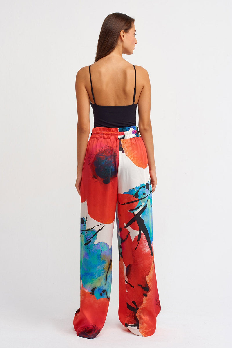 Nu Printed Wide Leg Trousers Multi Color