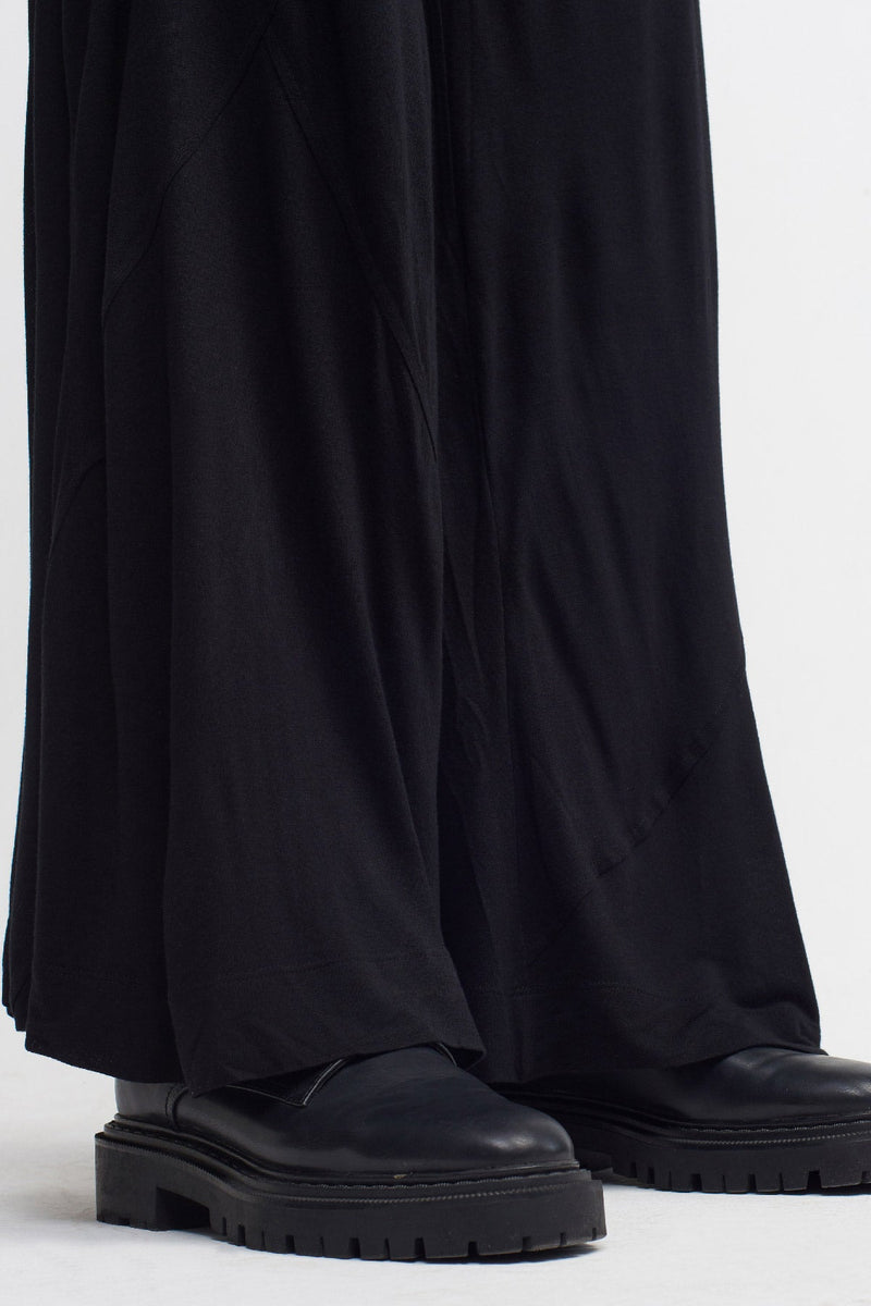 Nu Solid Wide Leg Trousers Black