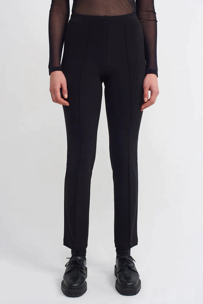 Nu Elasticated Waist Solid Leggings Black