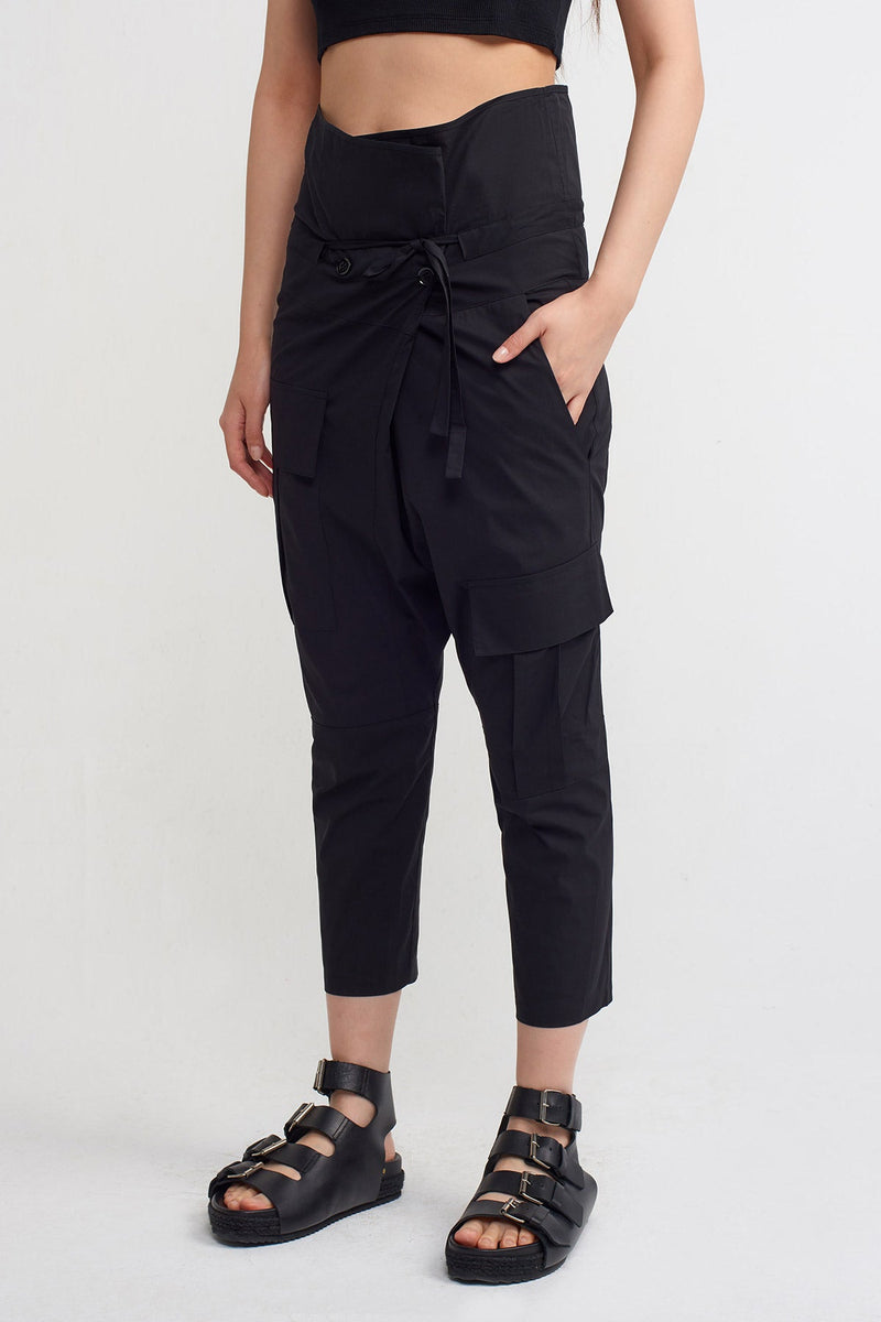 Nu Solid Slim Fit Trousers Black