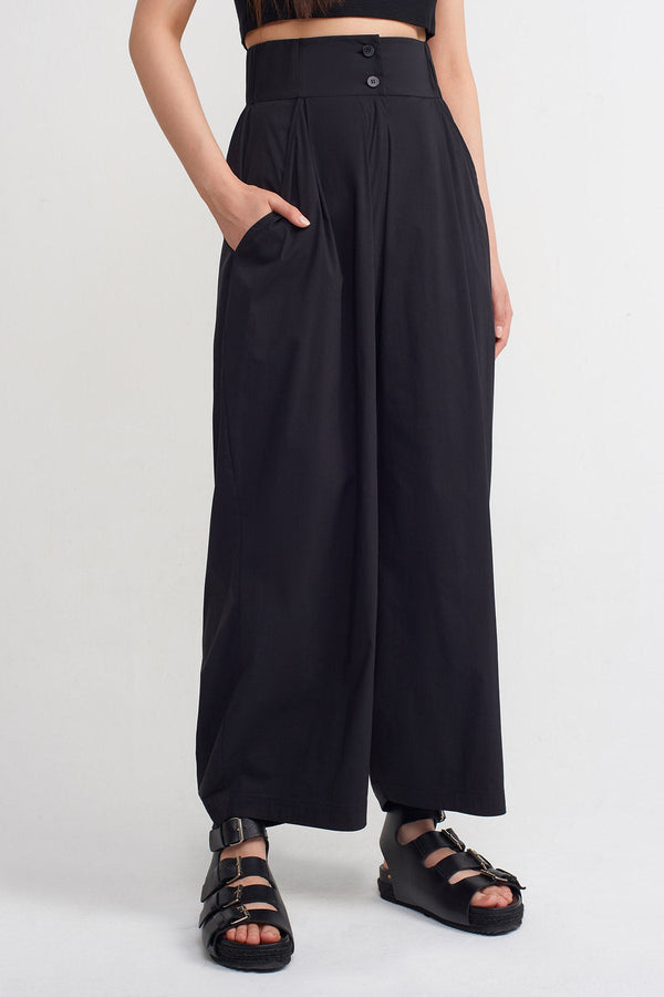 Nu High Waist Loose Trousers Black