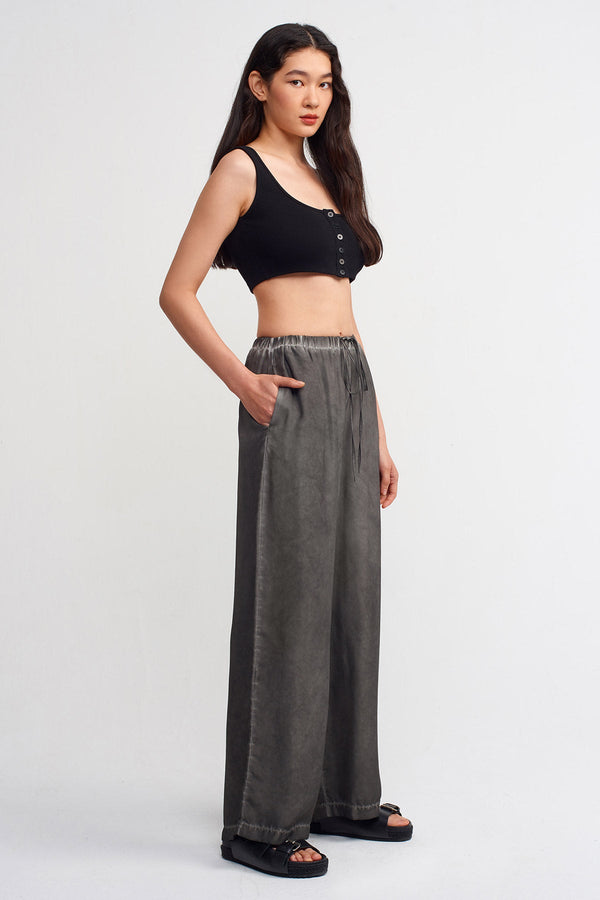 Nu Printed Wide Leg Trousers Black