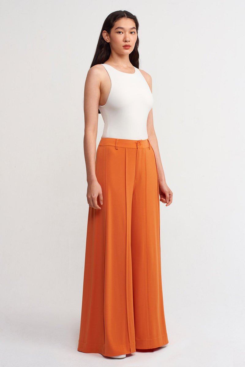 Nu High Waist Loose Fit Trousers Amber