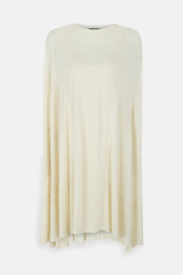 Nu Solid Sleeveless Flare Dress Natural