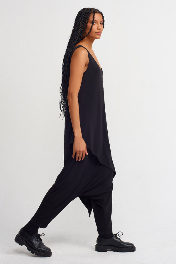 Nu Solid Strap Sleeveless Jumpsuit Black