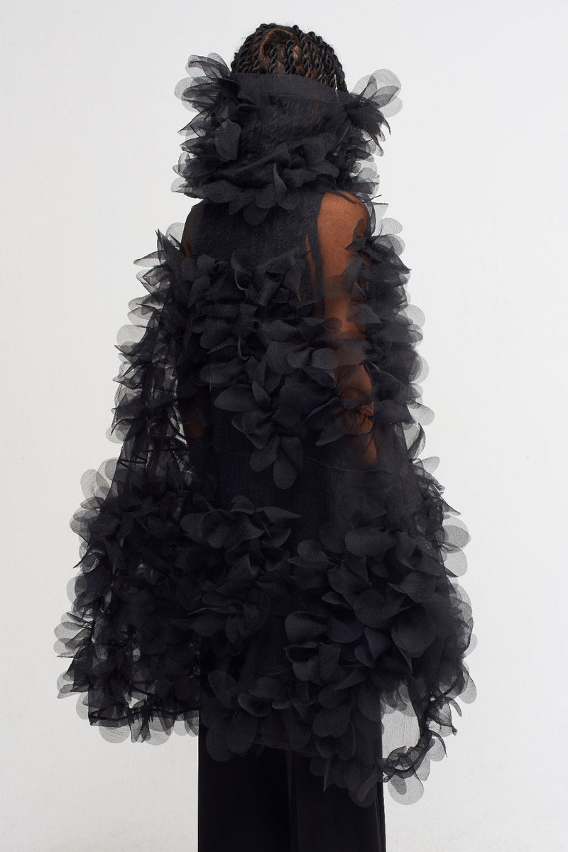 Nu Allover Ruffle Organza Dress Black