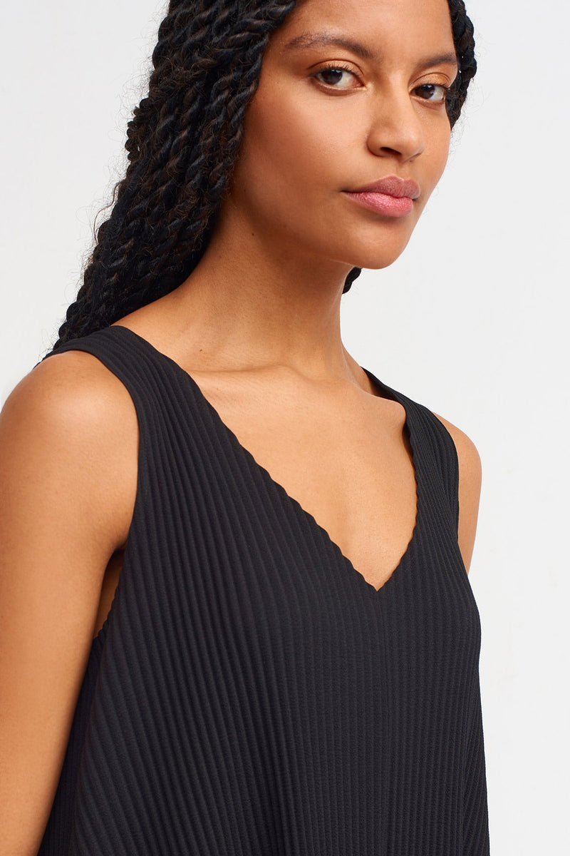 Nu Ribbed Sleeveless Midi Dress Black