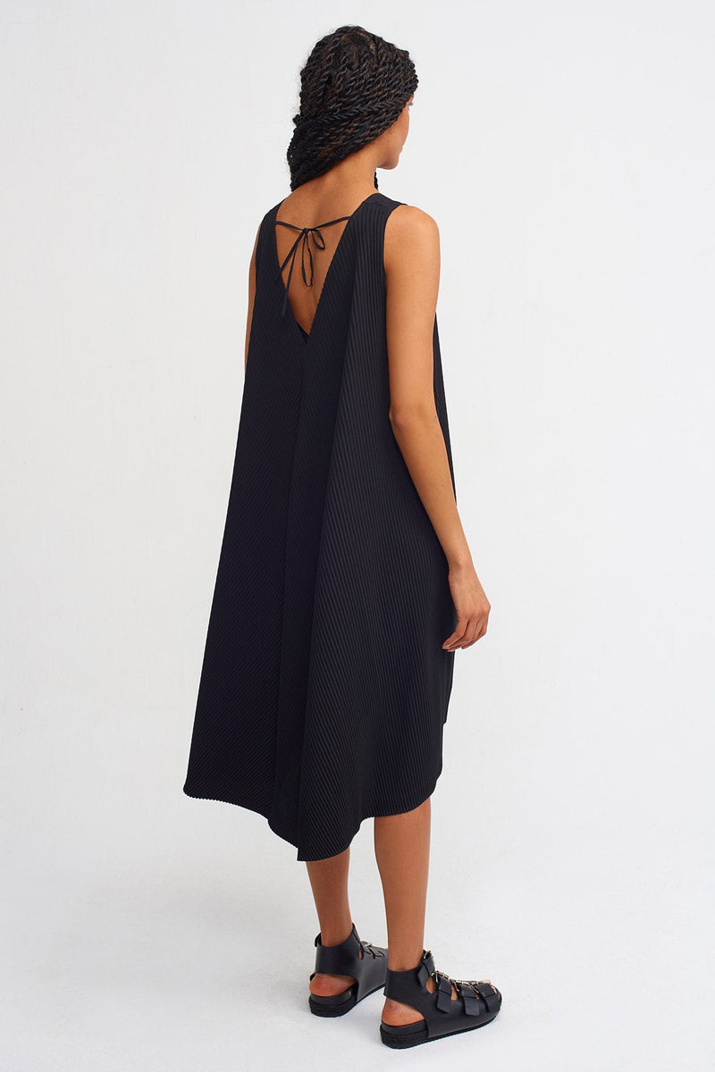 Nu Ribbed Sleeveless Midi Dress Black