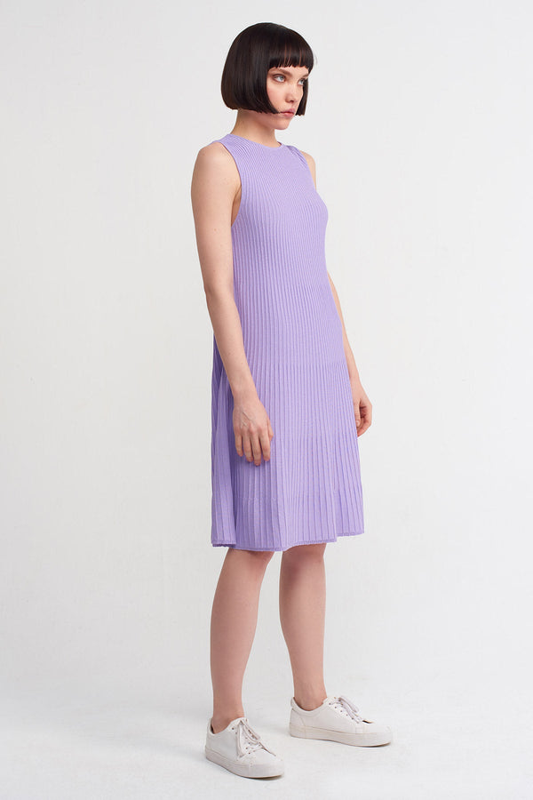 Nu Solid Knitted Midi Dress Lilac