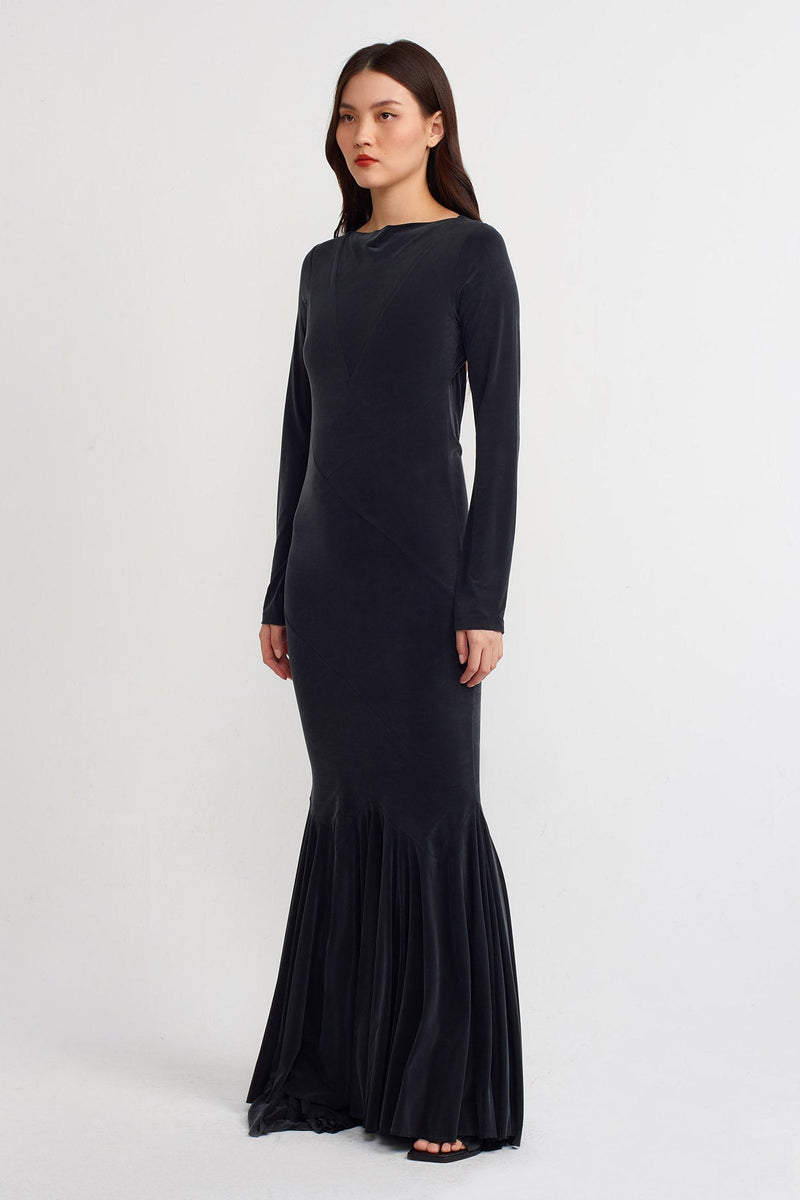 Nu Backless Detail Maxi Dress Black