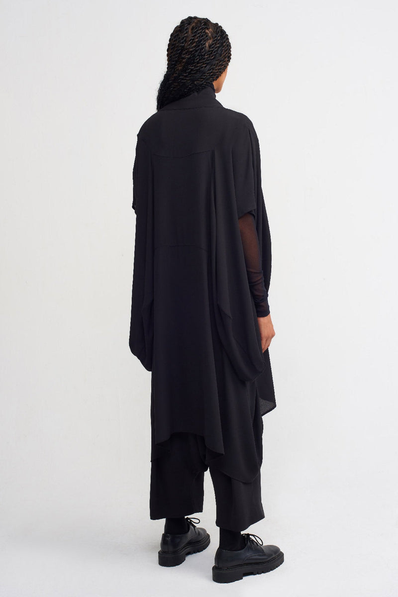 Nu Open-Front Midi Outerwear Black