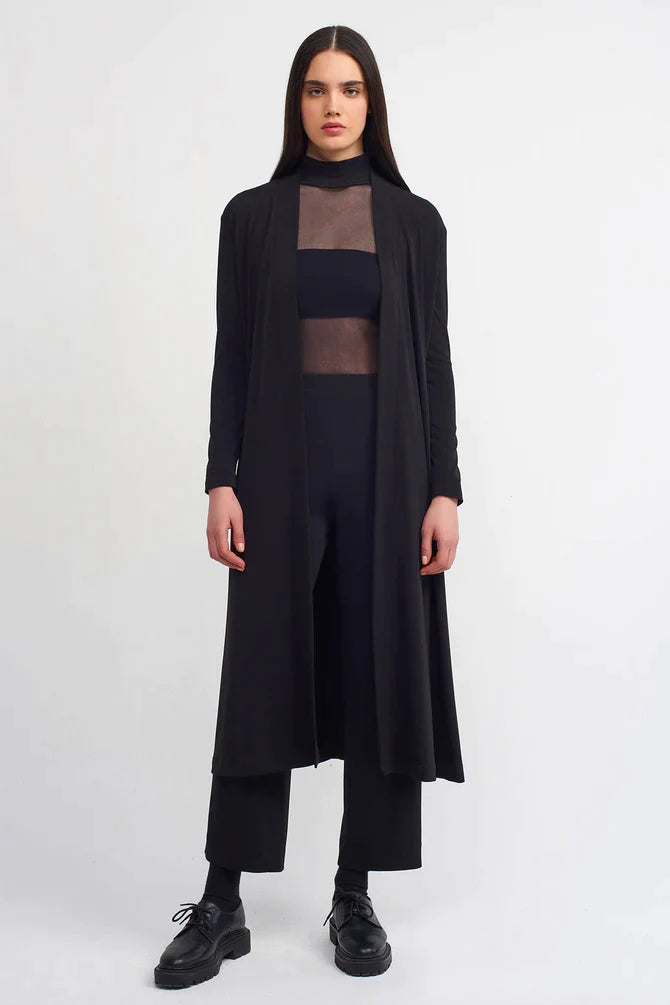 Nu Solid Open-Front Outerwear Black