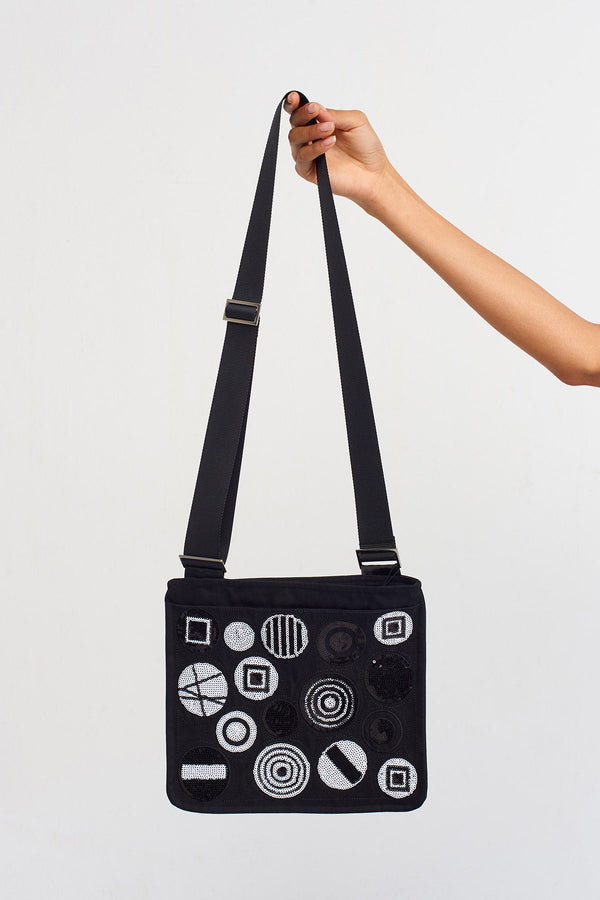 Nu Shoulder Bag With Sequin-Embellished Black