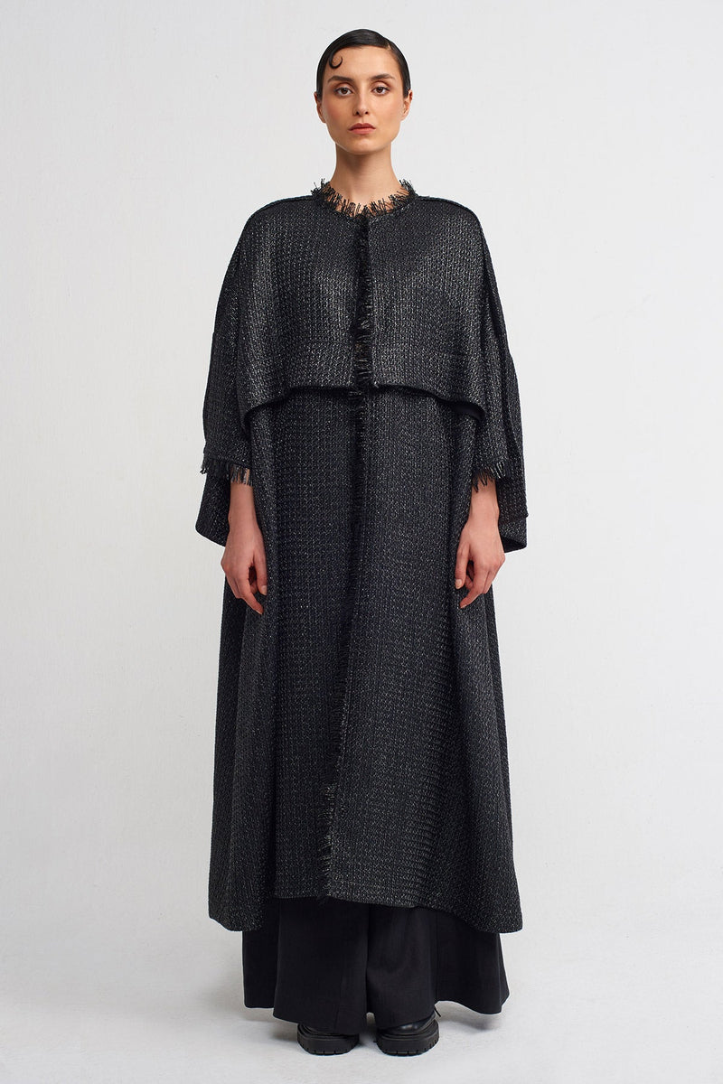 Nu Long Kaftan Jacket Black