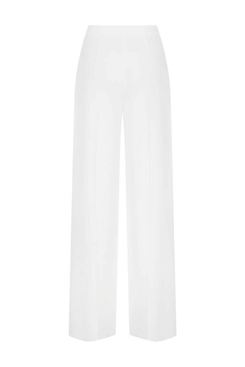 Roman Solid Palazzo Trousers White