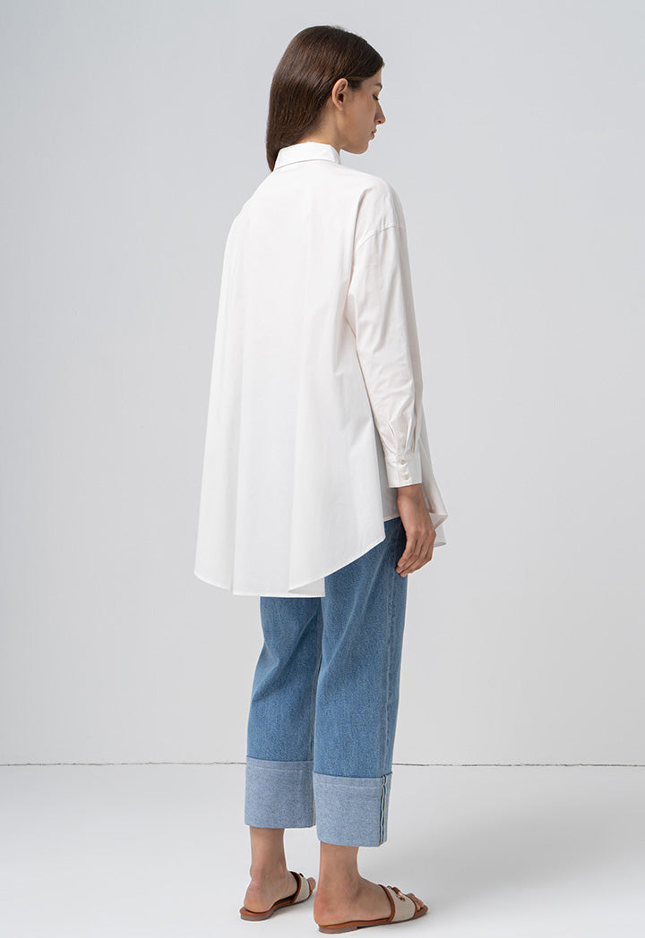 Choice Flared Long Sleeves Shirt  Offwhite