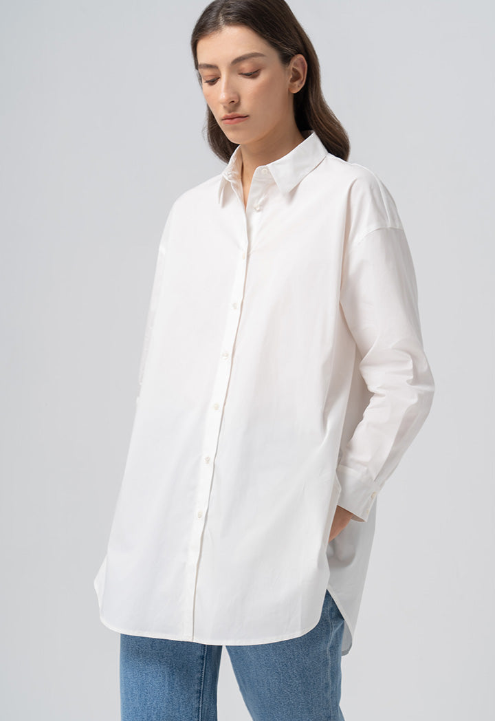 Choice Flared Long Sleeves Shirt  Offwhite