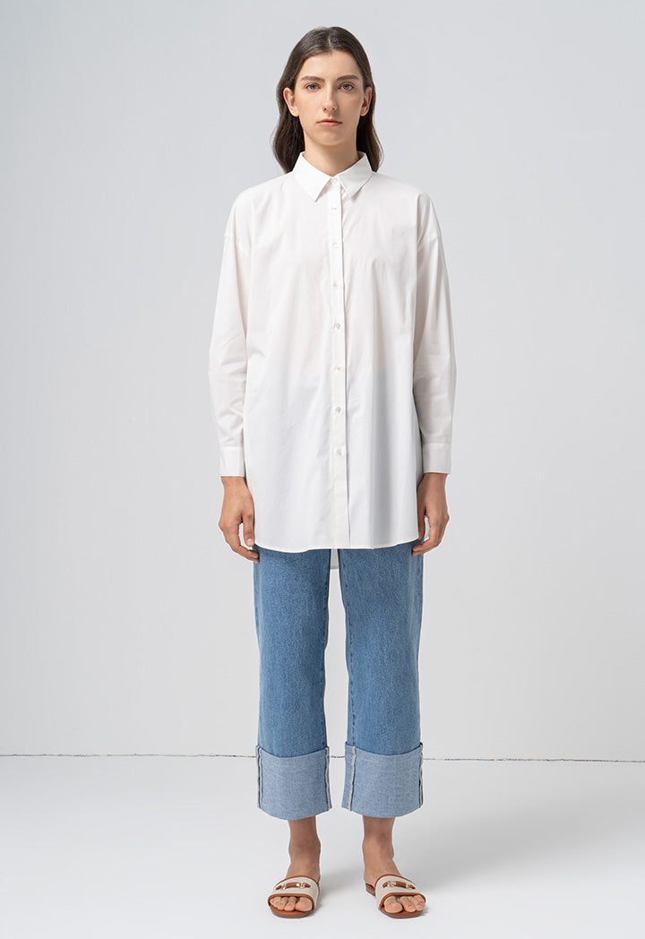 Choice Flared Long Sleeves Shirt  Offwhite